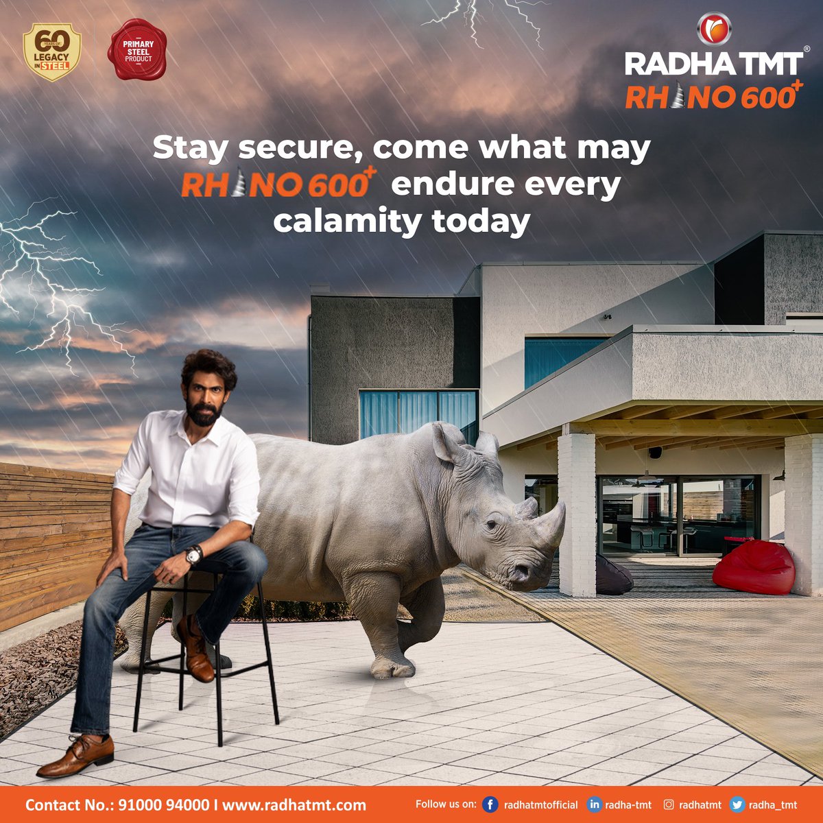 Radha_TMT's tweet photo. Relax! Radha TMT Rhino 600+ is here to endure every calamity. Build now and rejoice forever.
Check us out at: https://t.co/La1g1x17uy
#RadhaTMT #tmt #tmtbars #foundation #stronger #steel #construtionbars #uniqueness #uniquebars #quality #Rhino600 #trust https://t.co/J12wc1Sffb