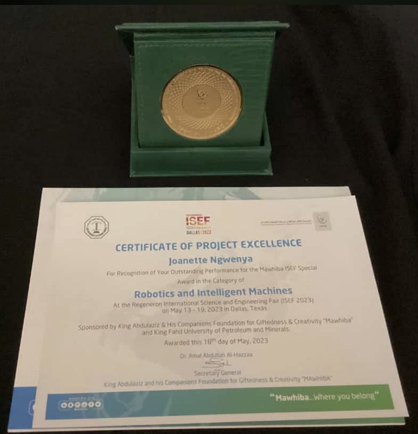 sciencylearning's tweet photo. Please help  us to further congratulate Joanette Ngwenya who has won a special award in the category of Robotics and Intelligent Machines for Project excellence at the International Science and Engineering Fair in Dallas, USA🇺🇸. We are super proud🔥🙌🏼🇿🇼 #ByoToTheWorld https://t.co/N7nazxRfeC
