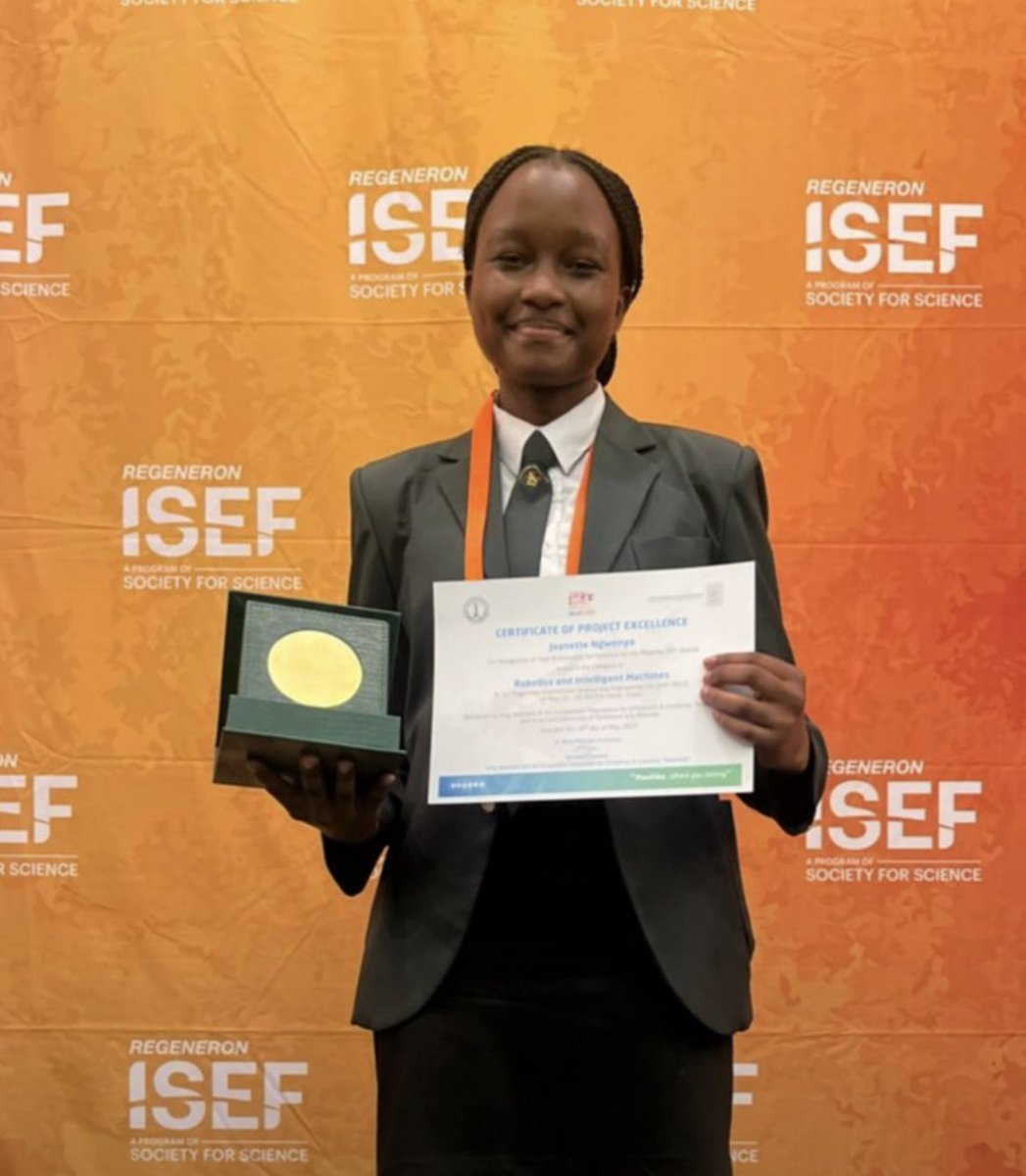 sciencylearning's tweet photo. Please help  us to further congratulate Joanette Ngwenya who has won a special award in the category of Robotics and Intelligent Machines for Project excellence at the International Science and Engineering Fair in Dallas, USA🇺🇸. We are super proud🔥🙌🏼🇿🇼 #ByoToTheWorld https://t.co/N7nazxRfeC