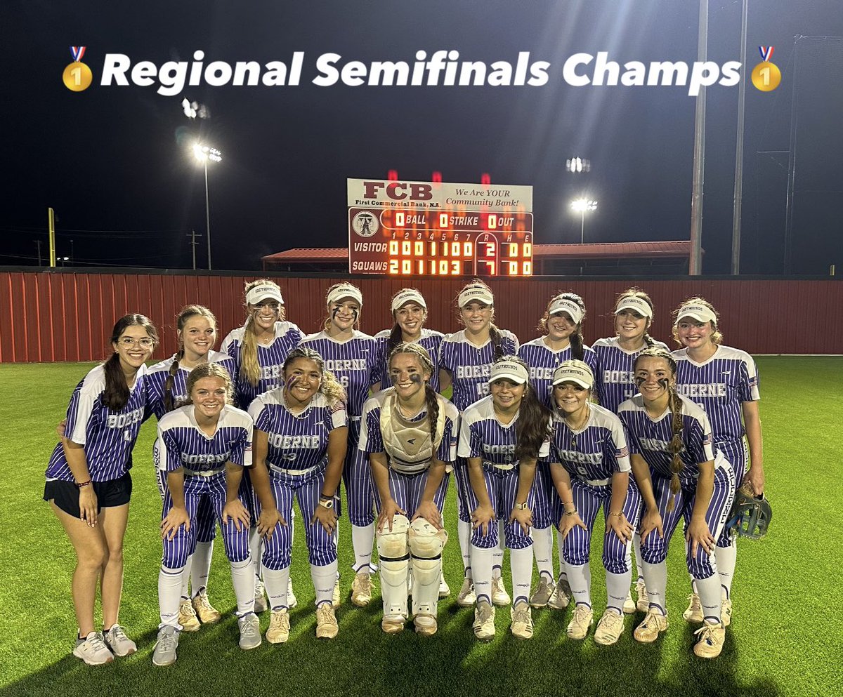 twilson2024's tweet photo. What a great team effort tonight in the Regional Semifinal. 1 game playoff: Boerne 7, Alice 2. @AvaBevo with 13k’s, offense w/13 hits, &amp; filthy defense! I was 3-4 at the plate! Regional ‘ship next week!

@Rw15Woodard @ScottWoodard8 @TXStateSoftball @greyhoundsb @BombersGldNat18 https://t.co/i9cHw25UyK