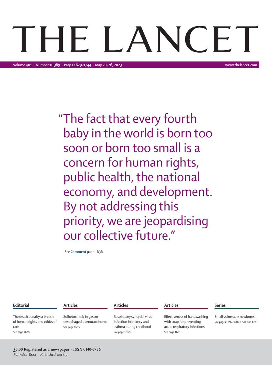 Important read! 
Lancet Series sets out recommendations to address the millions babies born preterm or small for gestational age,: hubs.li/Q01QtcLs0 #SmallVulnerableNewborns #everybabymatters #publichealth