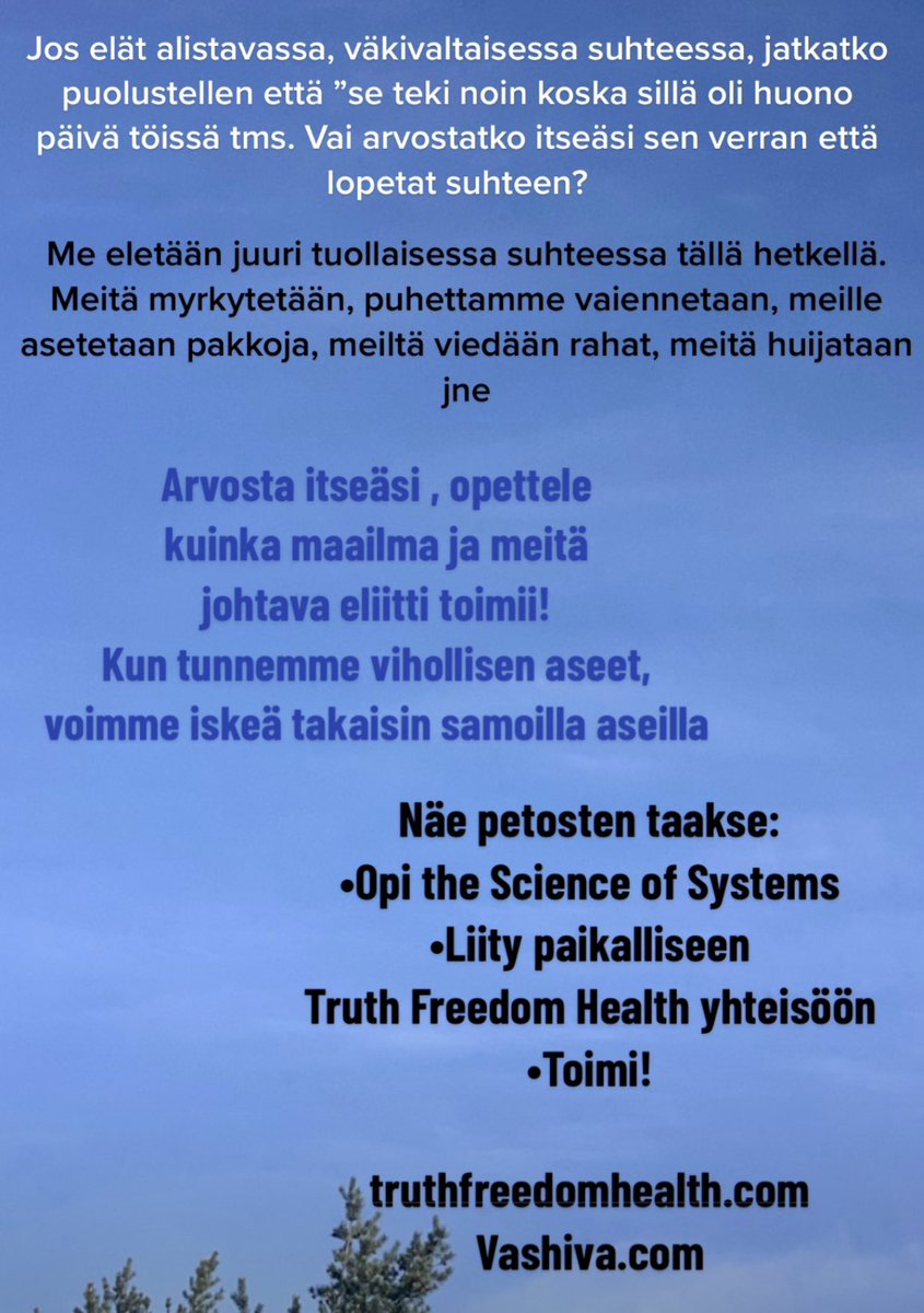#Suomi #Sähkö #Verot #Puolue #Politiikka #Pörssiyhtiöt #Poliitikko #Kansalainen #piikki #kemikaalivanat #GMO #BigPharma #Media #Sensuuri #Eliitti #WEF #Propaganda #Vapaus #Totuus #Terveys #Opi #Maailma