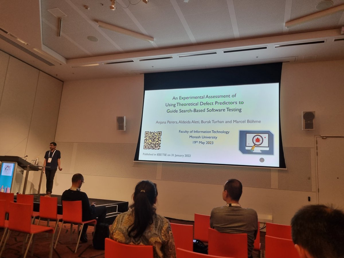 Aldeida Aleti (@aldeidaaleti) on Twitter photo <a href="/anjana_perera11/">Anjana Perera</a> presenting on how to use defect prediction to guide search-based software testing <a href="/ICSEconf/">ICSE</a> <a href="/turhanb/">Burak Turhan</a> <a href="/marcel/">Marcel</a> <a href="/anjana_perera11/">Anjana Perera</a> presenting on how to use defect prediction to guide search-based software testing <a href="/ICSEconf/">ICSE</a> <a href="/turhanb/">Burak Turhan</a> <a href="/marcel/">Marcel</a>