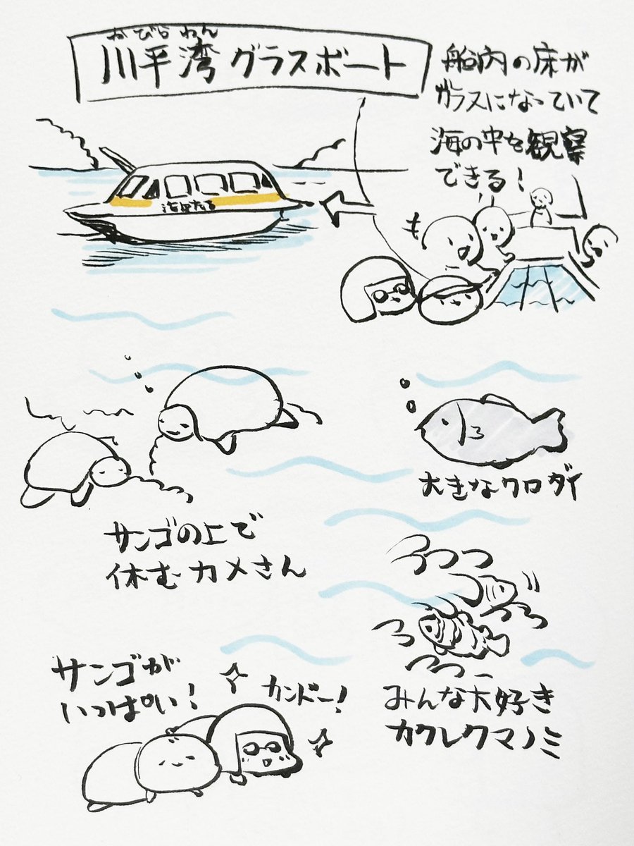 石垣島旅行を現地からレポ!(手書き)③ 二日目は快晴に恵まれてビーチ巡りをしました。  #石垣島