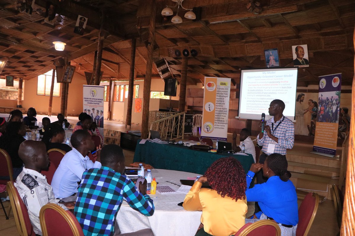 FAWEUganda's tweet photo. "You cannot depend on your eyes when your imagination (mind) is out of focus."
Mark Twain
Ambrose Kibuuka Mukiibi, specialist in Human Performance Systems during the #SchoolToWorkTransition workshop. https://t.co/JlmtOjhmrW