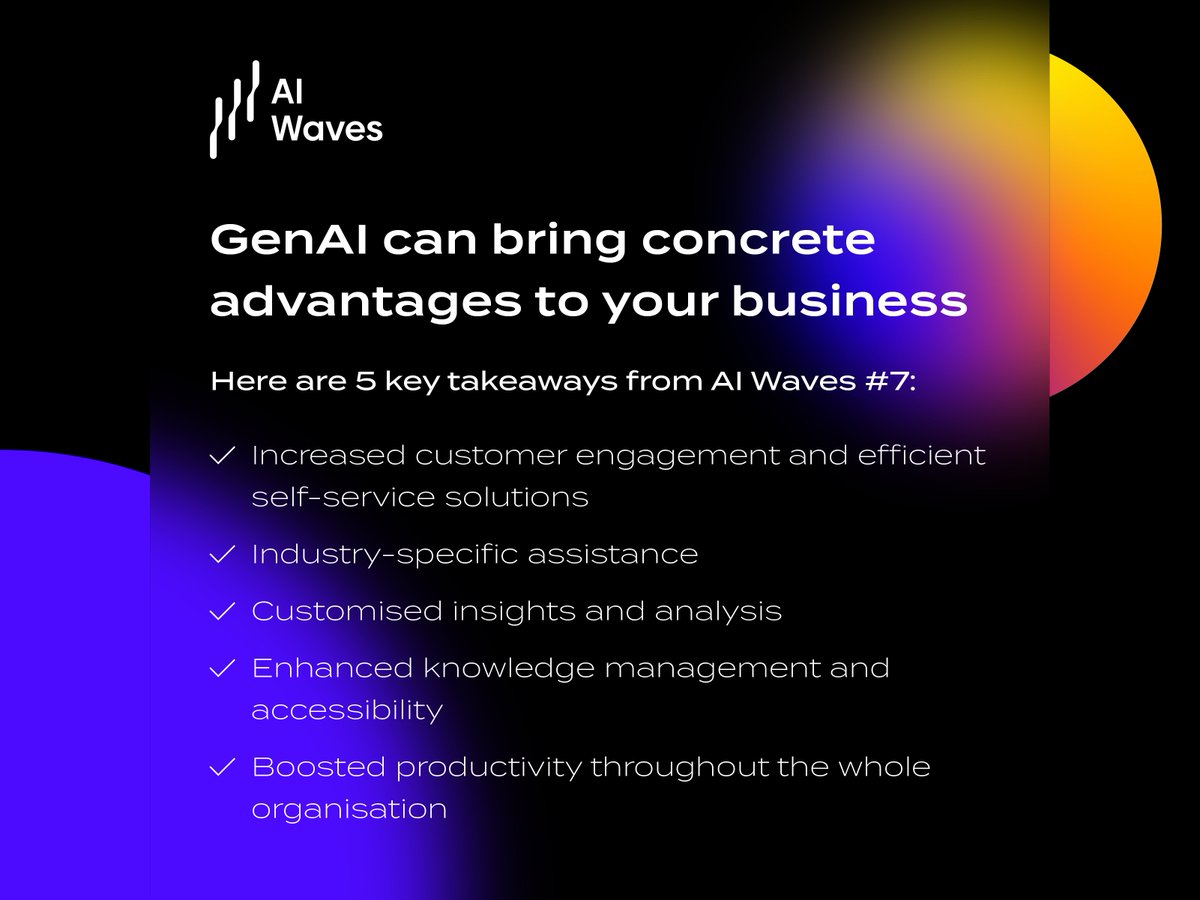 miquido's tweet image. Thank you for joining us for yesterday’s webinar and for being part of our AI Waves community! 🙌  Explore the concise summary of key takeaways below, and remember to save and share it for future reference. Stay tuned for more exciting events! 🌊

#AIWaves #GenAI #webinar