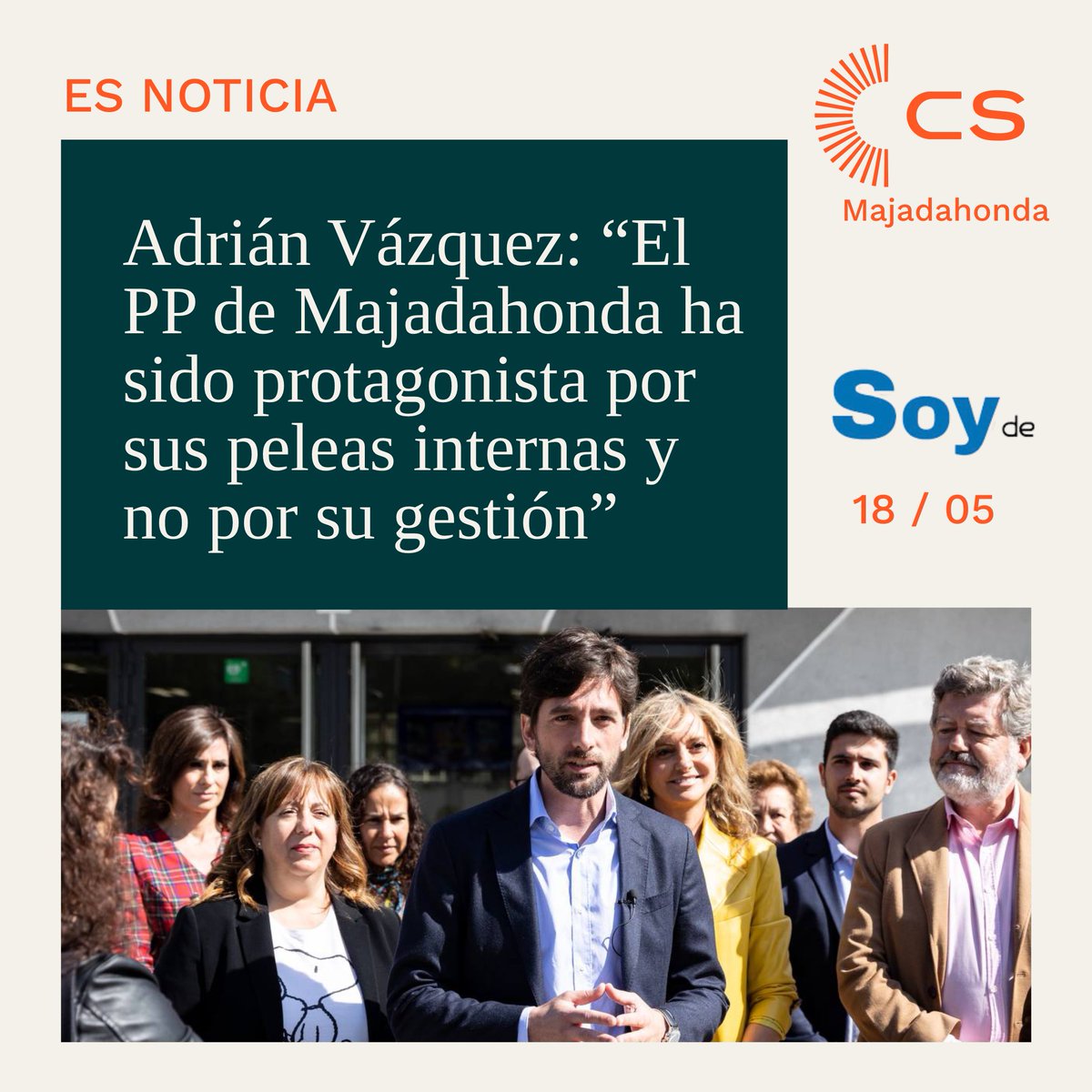 Ya basta de utilizar Majadahonda como escenario de sus batallas internas.

Estamos hartos de la nula gestión, la soberbia y la dejadez del PP.

Los majariegos necesitan una alcaldesa que sea de Majadahonda y se preocupe por Majadahonda.
Para <a href="/ESPipaon/">Eva Sáenz de Pipaón 🌿</a>, #MajadahondaPrimero🧡
