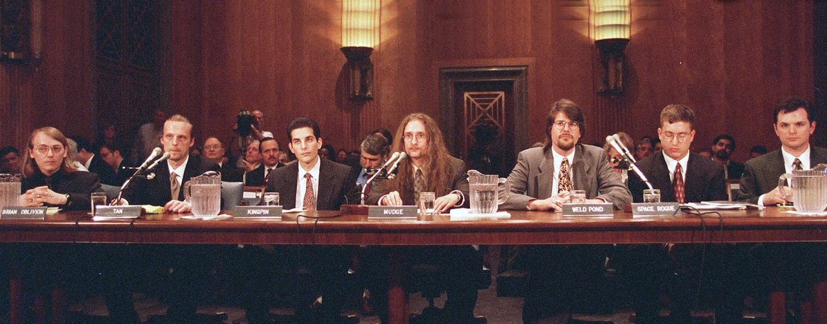 L0phtHeavyInd's tweet image. On May 19, 1998 seven intrepid hackers from Boston drove a Ford Econoline van down Route 95 to Washington DC to offer testimony to the Senate Government Affairs committee on the state of computer  security in government. Their voices still echo across the Internet today.