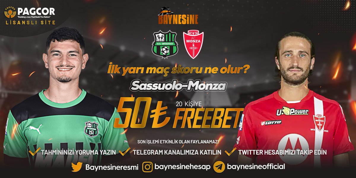 #BAYNESİNE ETKİNLİK ZAMANI !!!
🏆20 Kişiye 50 TL #Freebet ETKİNLİĞİ
🏆Telegram Takip
🏆Tahminini Yoruma Bırak
🏆Sadece Telegram Katılımları Geçerli Sayılacaktır.
🏆Katılım Telegram - t.me/baynesineoffic…