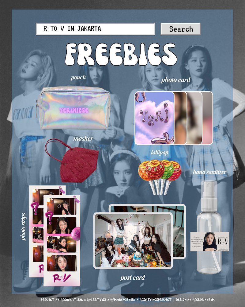 madeforyeri's tweet photo. ✨FREEBIES FOR REVELUVS ✨
Red Velvet 4th Concert 'R to V' in JAKARTA. 

by @chikatiejk x @crrtvise x @madeforyeri 

📅 20 Mei 2023
📍 ICE BSD (Time &amp; Spot TBA)
⭕️ Limited quantity 
🎟️ There will be hidden official freebies 

#RtoVinJAKARTA #RedVelvet #RedVelvet4thConcert_RtoV https://t.co/V0w3k74sWA