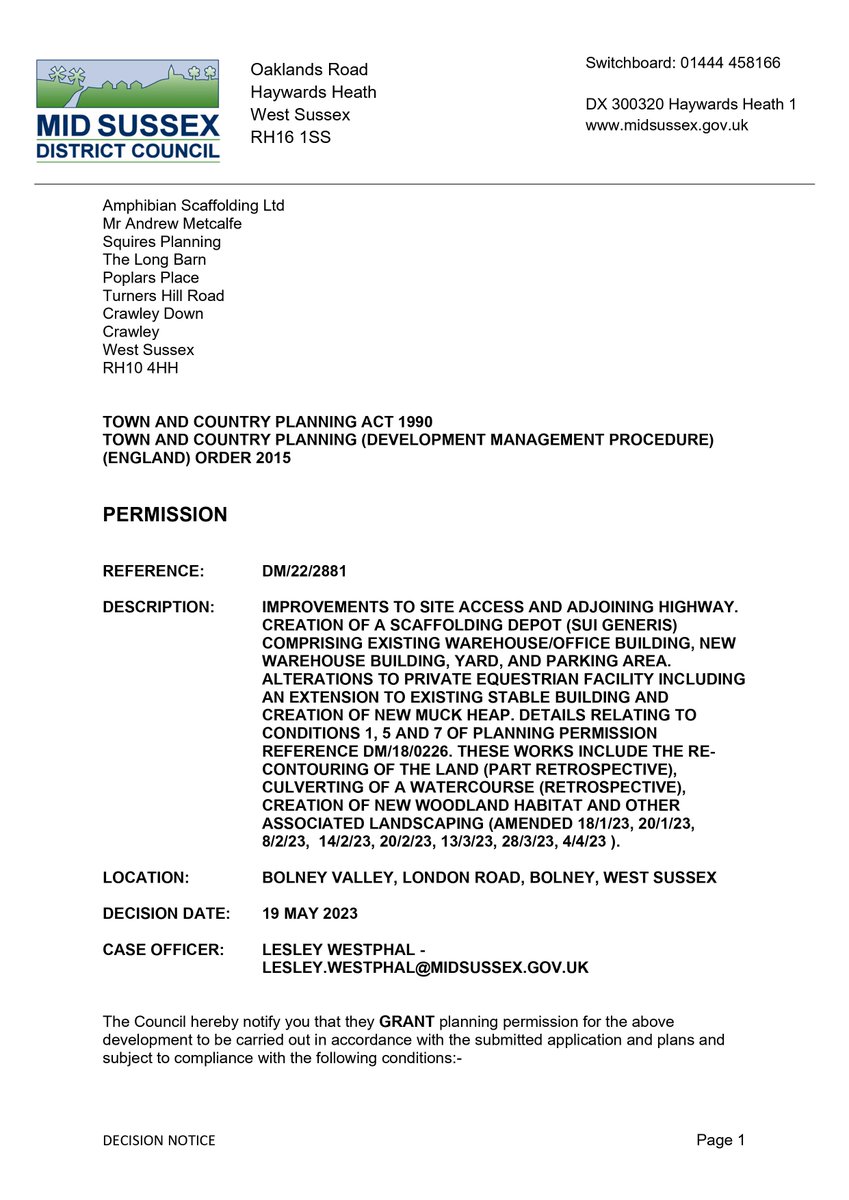 SquiresPlanning's tweet image. We are thrilled to announce that planning permission for 2 warehouses &amp;amp; depot, upgrades to A23 slip road, culverting a stream, and other works been granted! 
#PlanningPermission #SquiresPlanning #MidSussex #planning #sustainability #team #warehouses