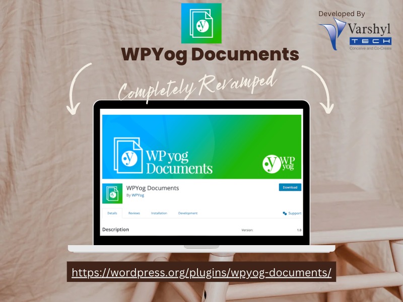 varshyltech's tweet photo. Excited to announce the release of completely revamped #WPYogDocuments #Plugin. The plugin has been developed under the name WPYog. Plugin is free and allow user to list documents with various options available in shortcode. https://t.co/j906v3Dvwu