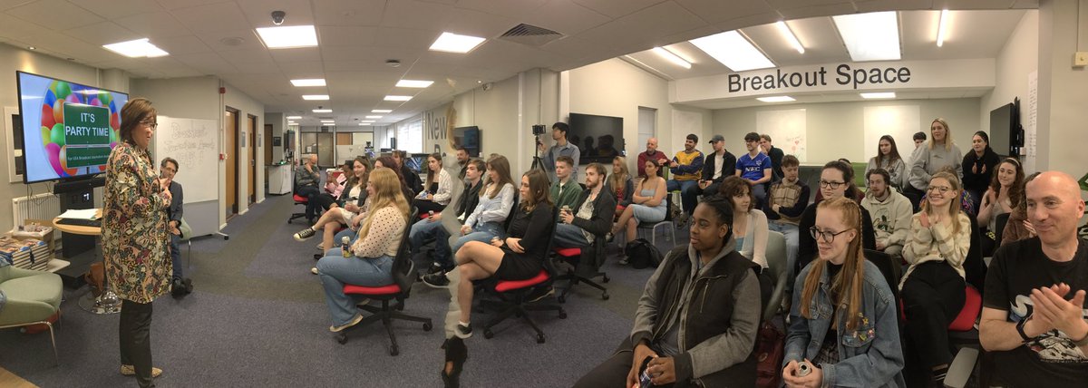 UEA_journalism's tweet photo. It’s our annual Broadcast Journalism award ceremony at @BlocUea Broadcast House in Norwich. Follow us to see the winners! @uniofeastanglia https://t.co/GD0UqIGw1n