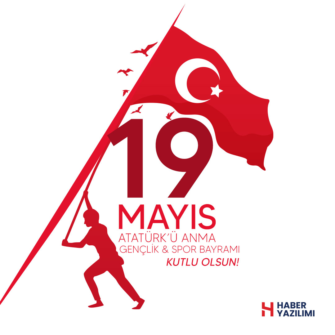19 Mayıs Atatürk'ü Anma, Gençlik ve Spor Bayramımız Kutlu Olsun.

#19MayısGenclikveSporBayramı
