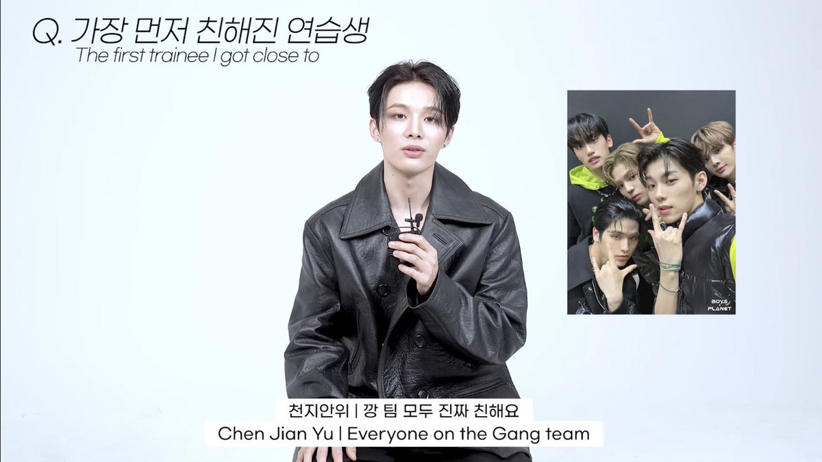 jianyu saying ggang team were the first trainees he got close to in boys planet MIND YOU ggang was the second mission on the show 🥹