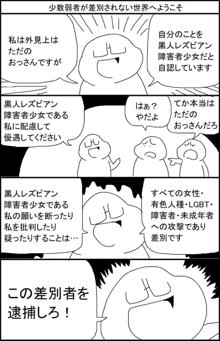 少数弱者が差別されない世界へようこそ