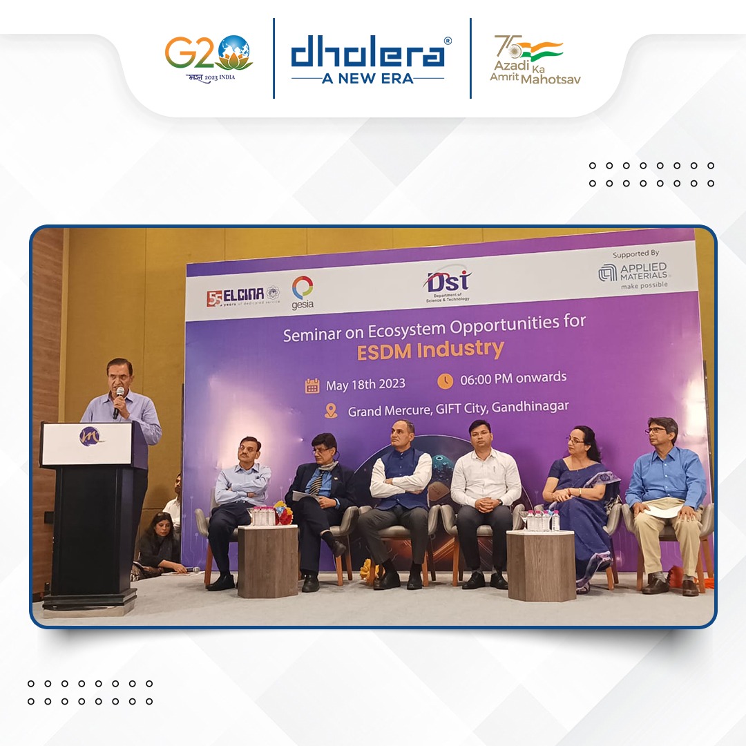 Mr. @2dbrahmbhatt, GM, (Corporate, Commercial & HR), #DICDL, shared insights on Dholera Industrial City Development Limited at the Seminar on Ecosystem Opportunities for ESDM Industry at GIFT City, Gandhinagar on 18th May 2023.

@ELCINA_INDIA | @dstGujarat | @GESIAORG |…