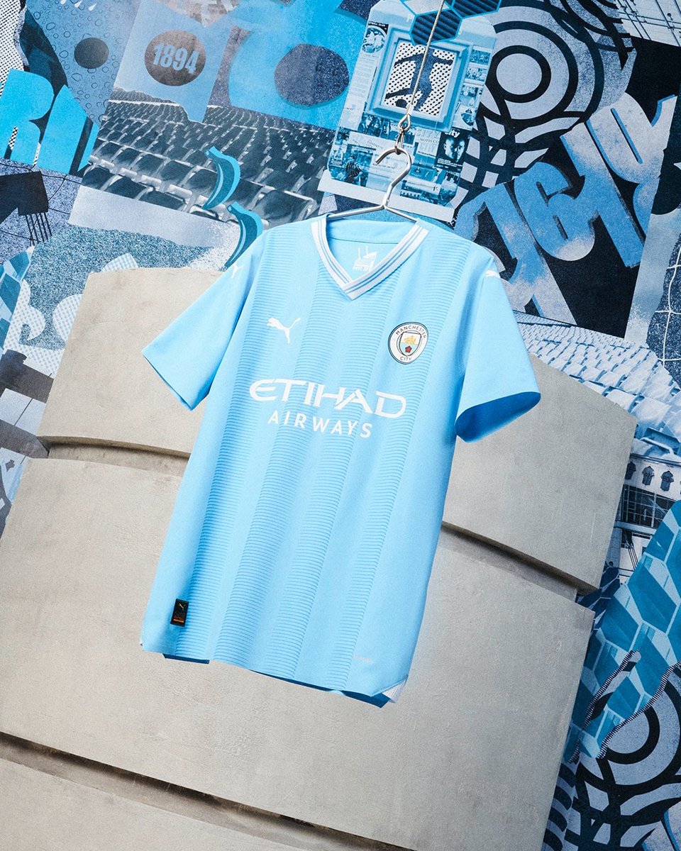 ElProfesori_'s tweet photo. PUMA today launches the 2023/24 Manchester City Home kit, celebrating the 20th anniversary of the club’s historic move to the Etihad Stadium. https://t.co/ymimiPQ9g7 🔵⚪ #NothingButFootball #PUMAFootball #PUMA #DiskiFans https://t.co/ZWz5e08Bq3