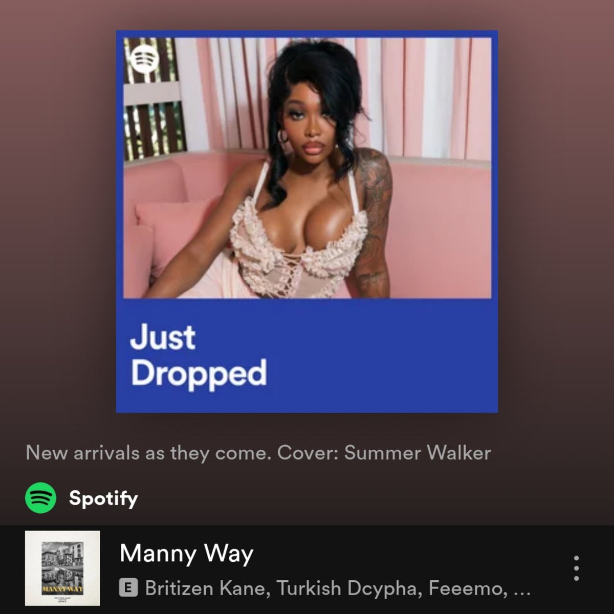 BritizenKane's tweet photo. "Manny Way" featuring @Feeemo__ and @777ENNIS out now π₯
Salute to @SpotifyUK for adding it to the "Just Dropped" playlist π«‘
Link in bio...go run it up β¬οΈπ
Produced, mixed and mastered by @TurkishDcypha πΉ https://t.co/nxkbA5OtWW