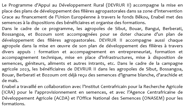 Enabel_en_RCA's tweet photo. #DevrurII accompagne la mise en place des plans de développement des filières agropastorales dans sa zone d’intervention
Financement @UEenRCA à travers le #fondsbêkou, @Enabel_en_RCA  met des semences à la dispositions des bénéficiaires et organise des formations. @jeanvanwetter https://t.co/vKUVzfM1ll