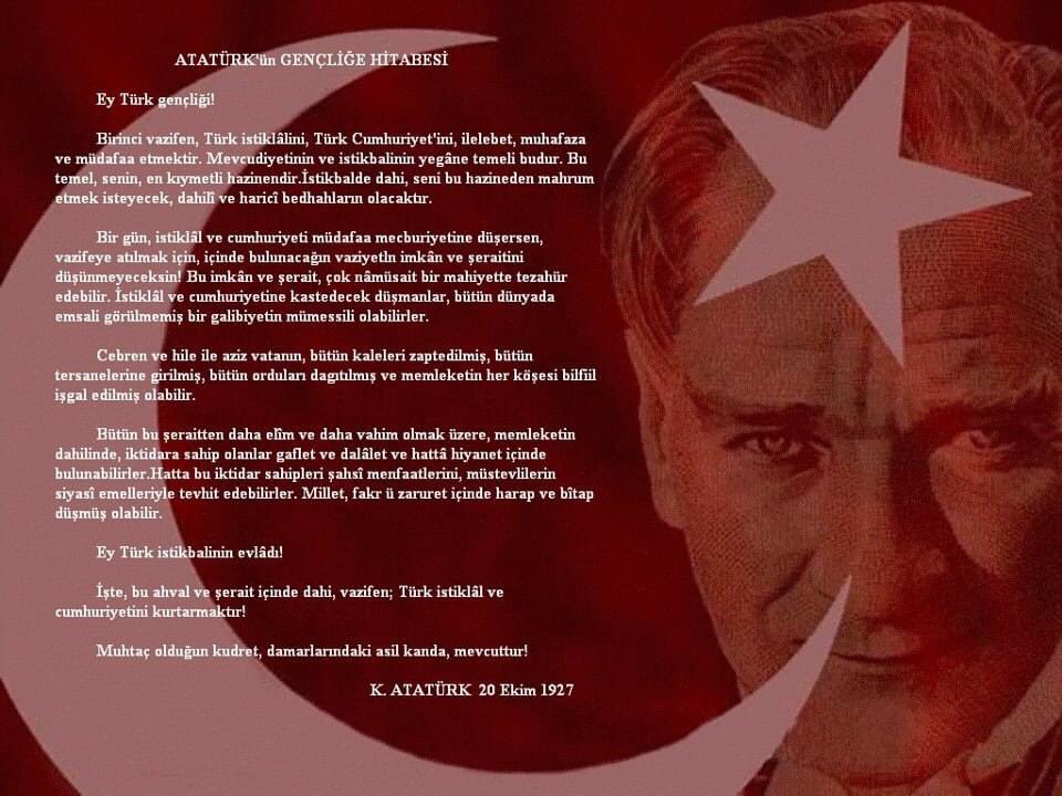 HasanC07's tweet photo. “Asla şüphem yoktur ki, Türklüğün unutulmuş büyük medenî vasfı ve büyük medenî kabiliyeti, bundan sonraki inkişafı ile, âtinin yüksek medeniyet ufkunda yeni bir güneş gibi doğacaktır.”

Atatürk’ü Anma,Gençlik ve Spor Bayramımız Kutlu Olsun.

#19MAYIS https://t.co/BiK3r6p02E