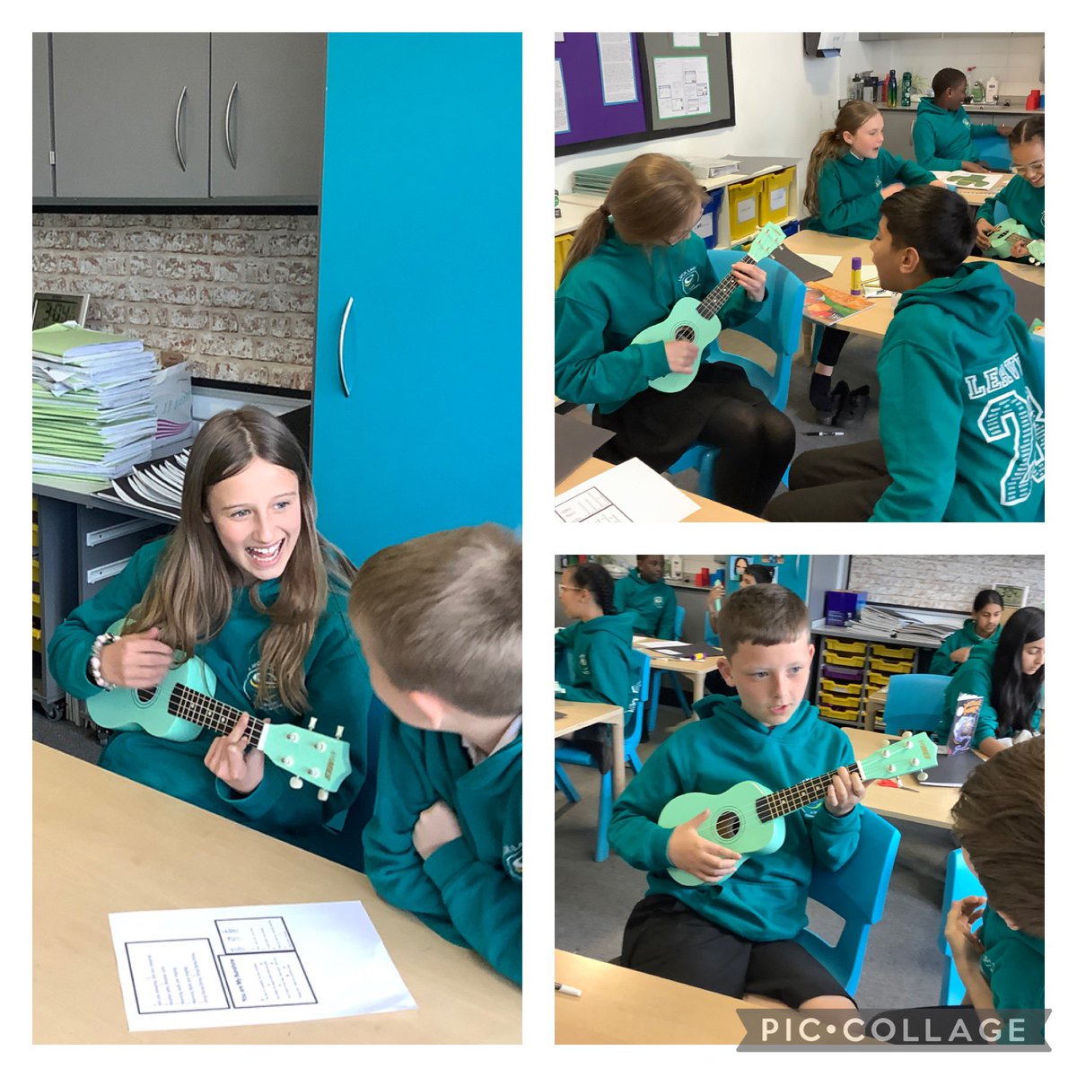 Our eldest pupils have been composing their own songs using ukuleles to accompany their tuneful singing.