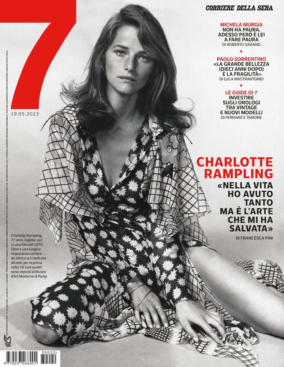 Su @7corriere una nuova copertina con protagonista Charlotte Rampling, intervistata da Francesca Pini