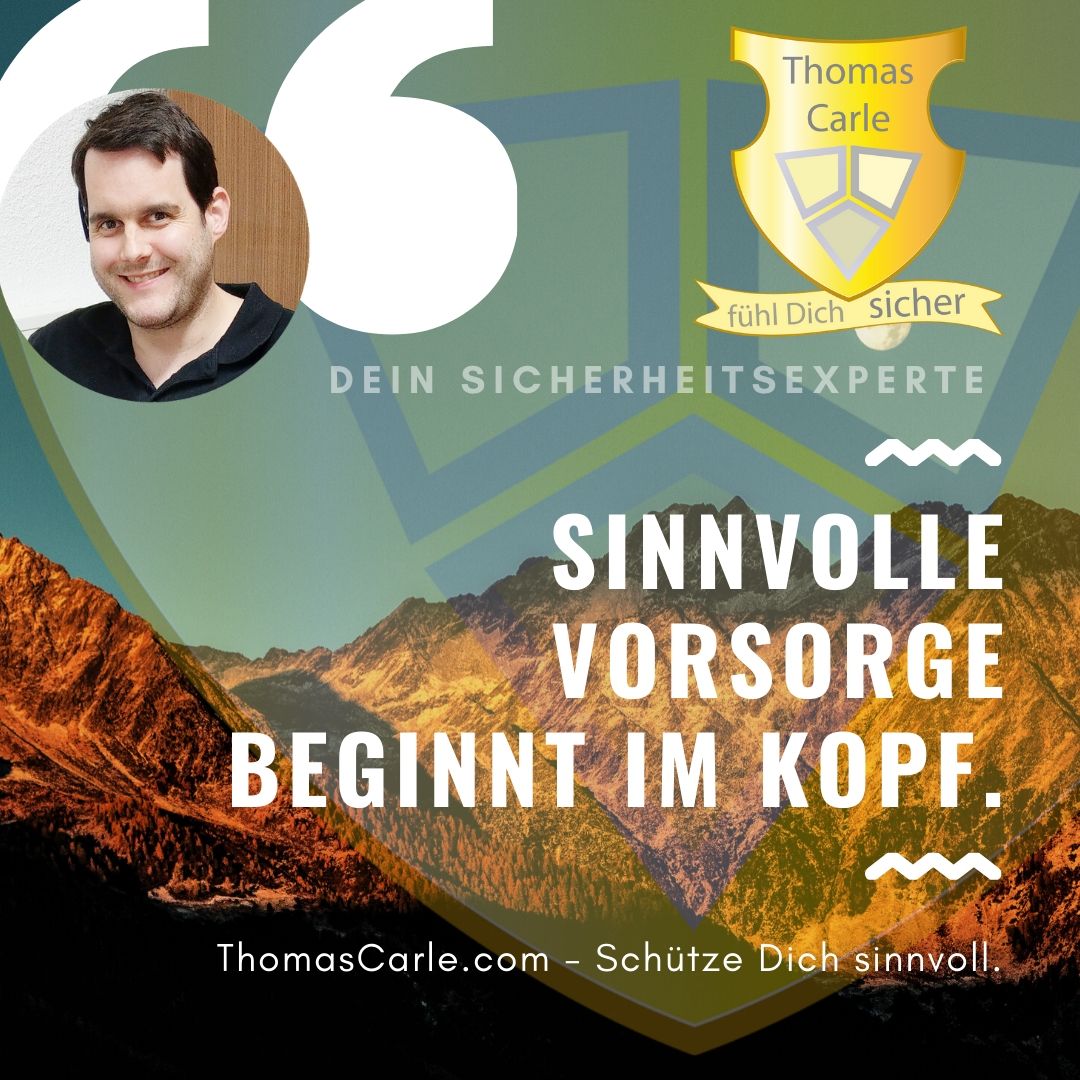 Thomas Carle: cts24.eu/instagram 'If You WANT: Follow on Instagram for more Inspiration.' -  Sinnvolle Vorsorge beginnt im Kopf.' | Danke: E. Wolff | 1099 | I like You. Thomas
#security
#alarmanlage