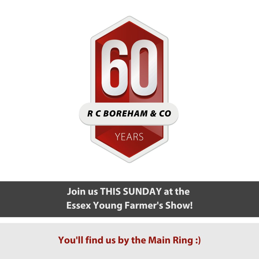 Join us to celebrate 60 years of RCB, THIS SUNDAY (21st May) <a href="/EssexYFCShow/">Essex YFC Show</a> 

On our stand you'll find lots of machinery &amp; the usual Boreham hospitality. We look forward to saying 👋!  

Info &amp; early bird tickets available via essexyoungfarmers.com/yfc-show #deutz #polaris #Merlo #kuhn