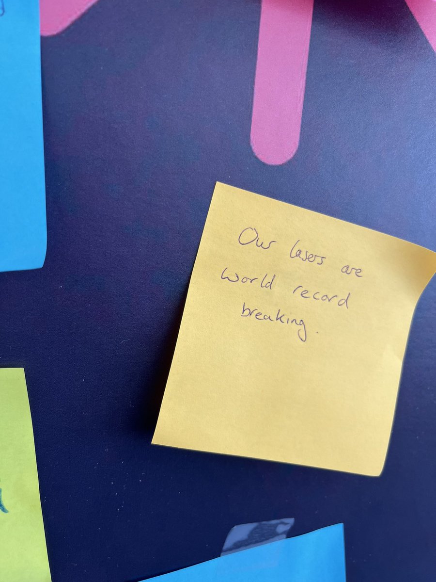 CLF_STFC's tweet image. Happy Friday! What’s your favourite thing about #lasers? ✨😍

(Here are some of the answers from staff and visiting schoolchildren yesterday)💥