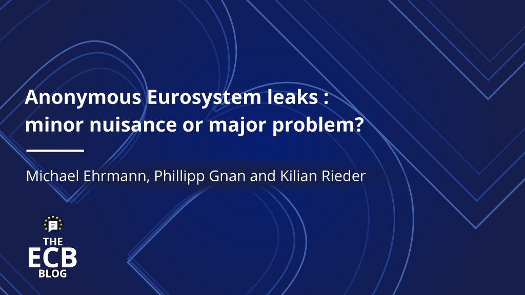 Sometimes, insiders anonymously leak @ecb monetary policy information to the media. But what impact do these leaks have?
#TheECBblog takes a closer look at when they happen and how they affect markets.

Read the post ecb.europa.eu/press/blog/dat…