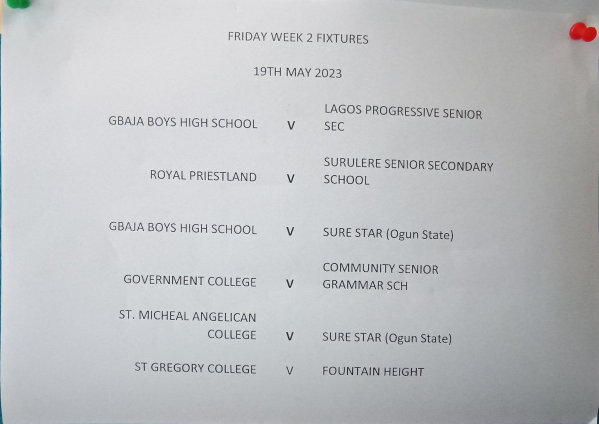 Today's Fixtures for Helmbridge Science Challenge 2023.