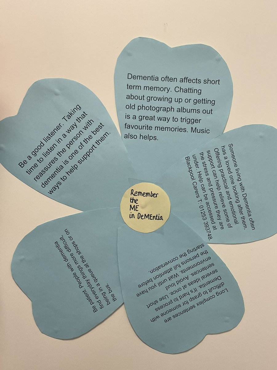 Our student Alison and HCA Faye with our ‘Remembering the Me in DeMEntia’ information display made by Frailty Nurse Kathy for Dementia Action Week @BTHCommFrailty @BlackpoolHosp @Tiggersj #DementiaActionWeek #DementiaActionWeek2023 #frailty