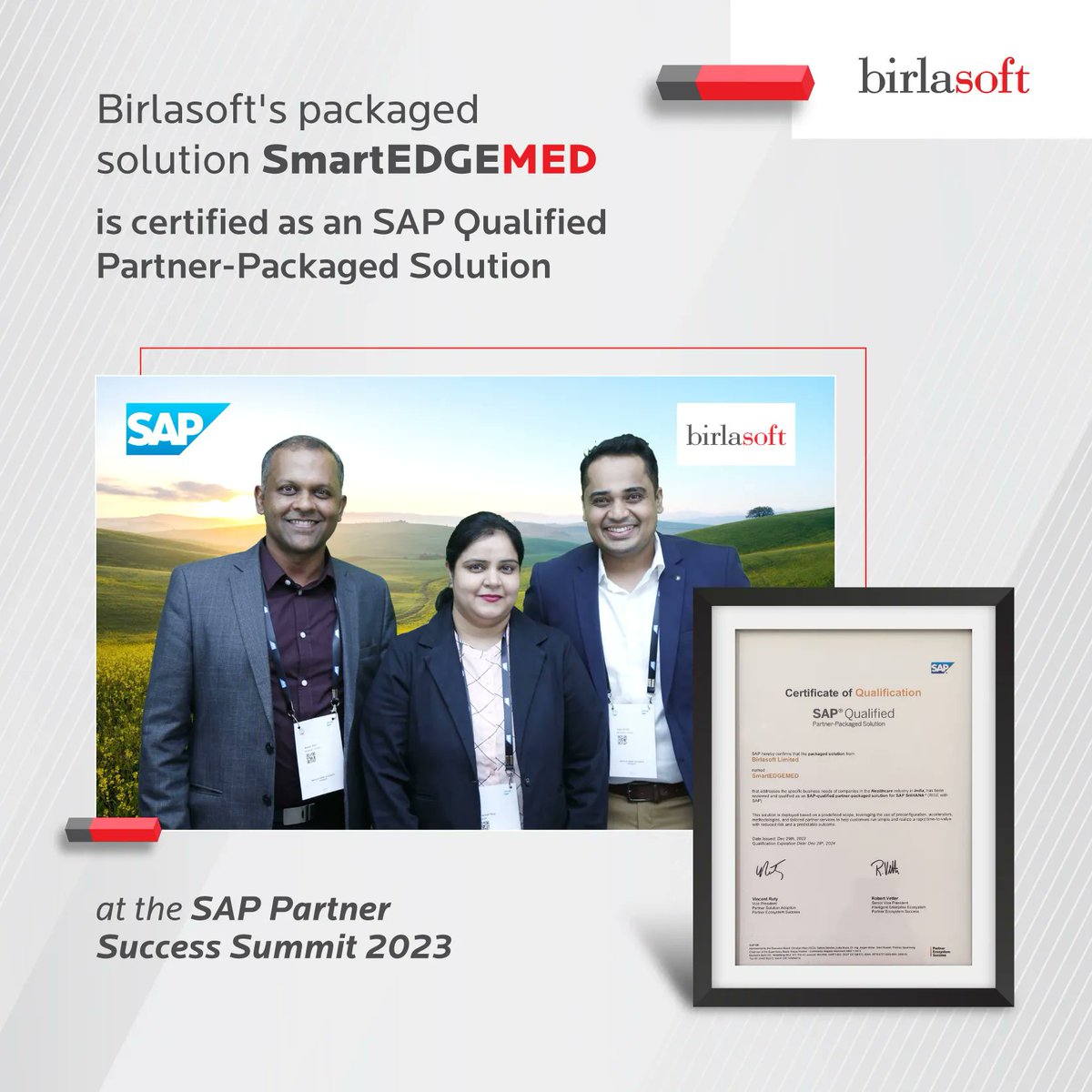 birlasoft's tweet photo. Birlasoft had an exciting opportunity to attend the SAP Partner Success Summit in Goa, where we earned 3 prestigious QPPS certificates. We are dedicated to our growth as partners by embracing a customer-centric approach and the Cloud mindset. Stay tuned for updates! https://t.co/XEydSDtVsQ