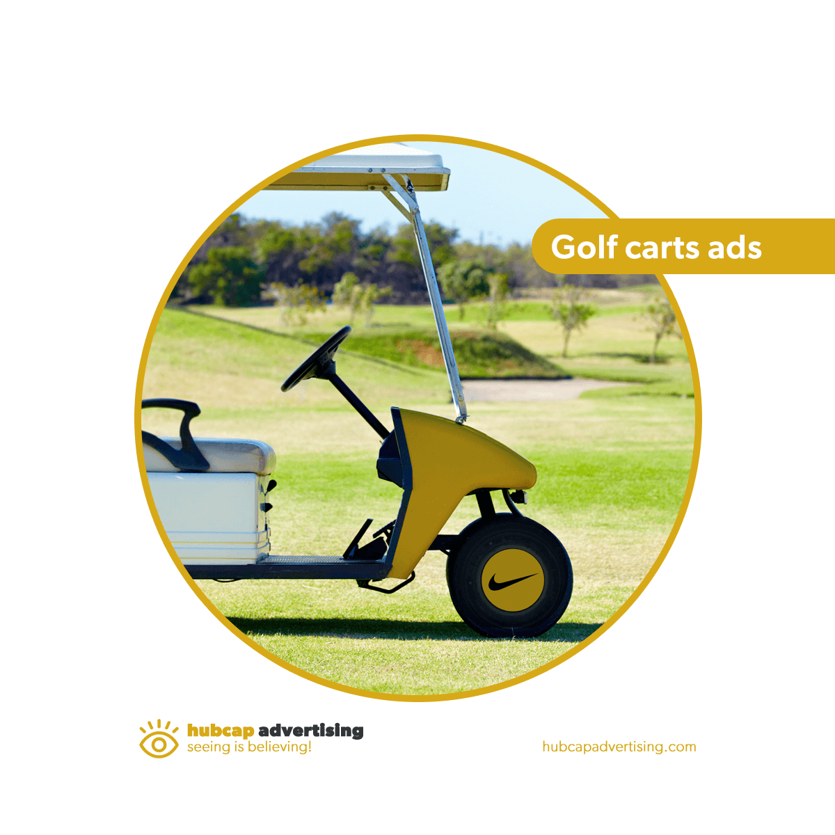 Golf carts advertising. The wheel covers have been specially developed to display advertising stickers. With these wheel covers you can earn back your purchase costs with the #advertising income before you know it!

hubcapadvertising.com/collections/go…

#golfcarts #golfcart #golf #wrapping