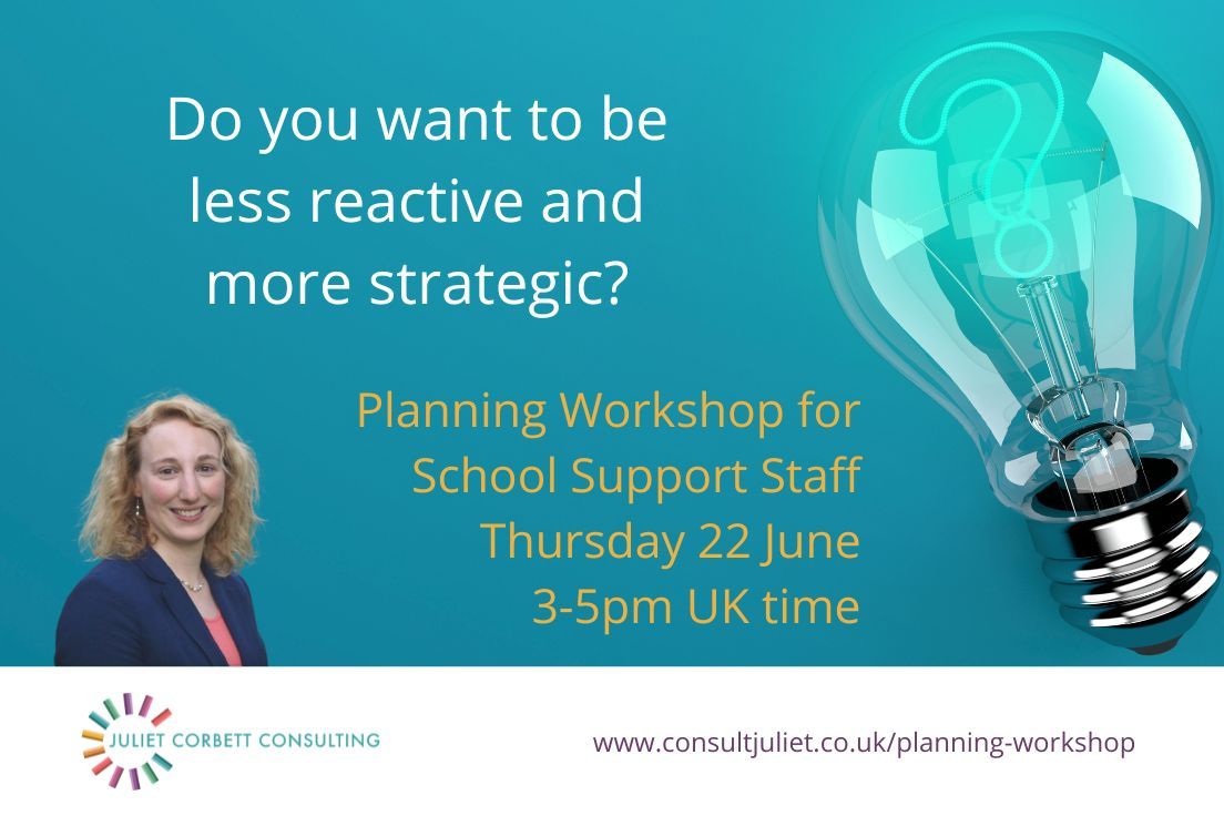 Say goodbye to endless urgent tasks and hello to strategic planning! Join us for an online workshop for school support staff on 22 June. Book now and get ready to supercharge the next academic year. bit.ly/3puW1kx #StrategicPlanning #Reflection #ProfessionalDevelopment