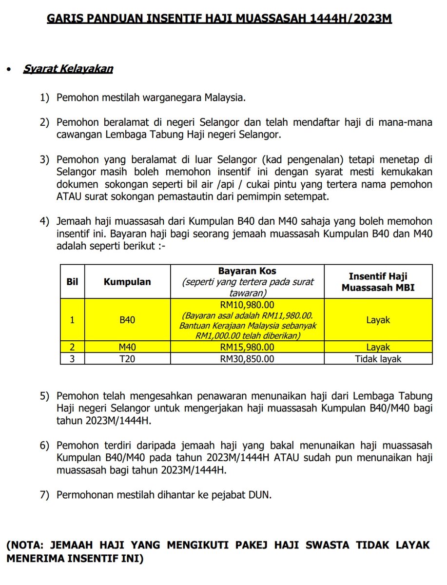 Kepada bakal jemaah haji muassasah dari DUN Kota Anggerik yang bakal mengerjakan haji pada tahun ini, anda berpeluang untuk menerima Insentif Haji Muassasah 2023 sebanyak RM500 dari Kerajaan Negeri Selangor. Sekiranya anda memenuhi syarat kelayakan, sila hadir ke Pusat Khidmat…