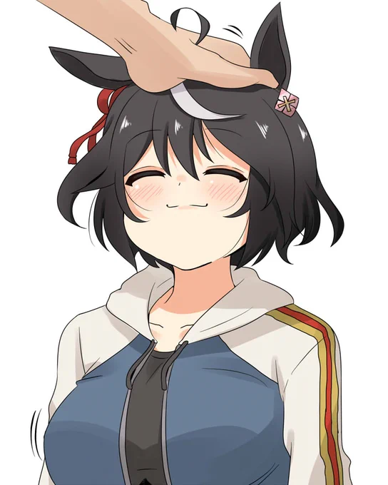 撫でられるキタちゃん可愛いので 描かせていただきました!