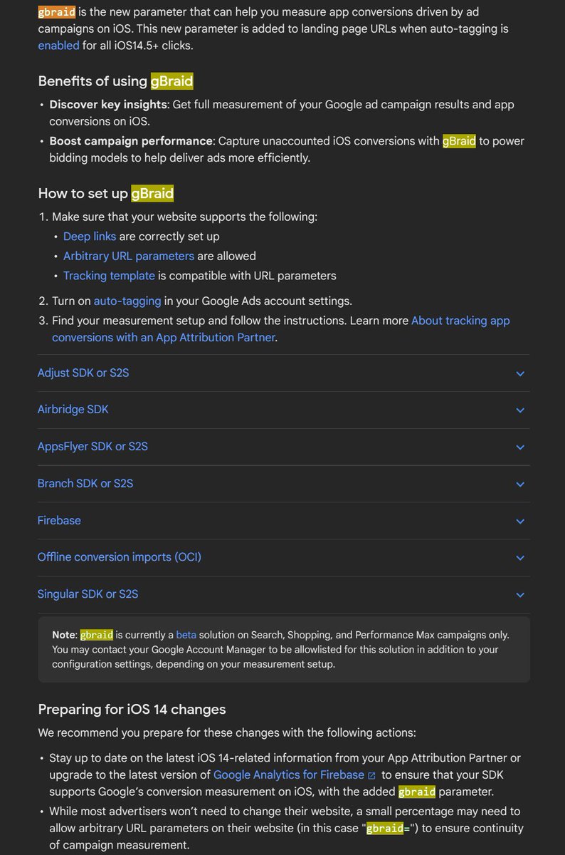 Hey, <a href="/GoogleAds/">Google Ads</a> ... is it #gBraid or #gbraid ?

support.google.com/google-ads/ans…