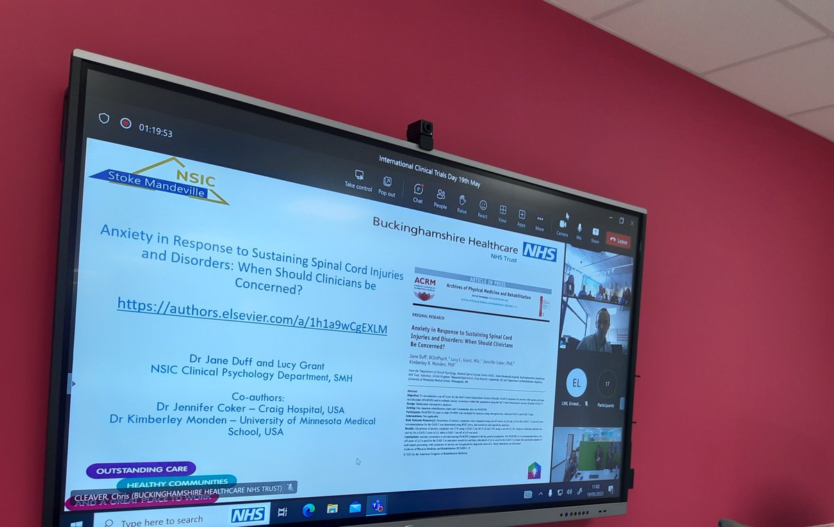BHTResearch's tweet photo. Up now:
@DuffJS & Lucy Grant #ICTD23
💬Anxiety after spinal cord injury. https://t.co/RqTaBnmC1m