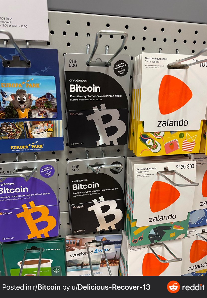 NEW: 🇨🇭 #Bitcoin gift cards spotted in Geneva Airport, Switzerland 👀 🙌