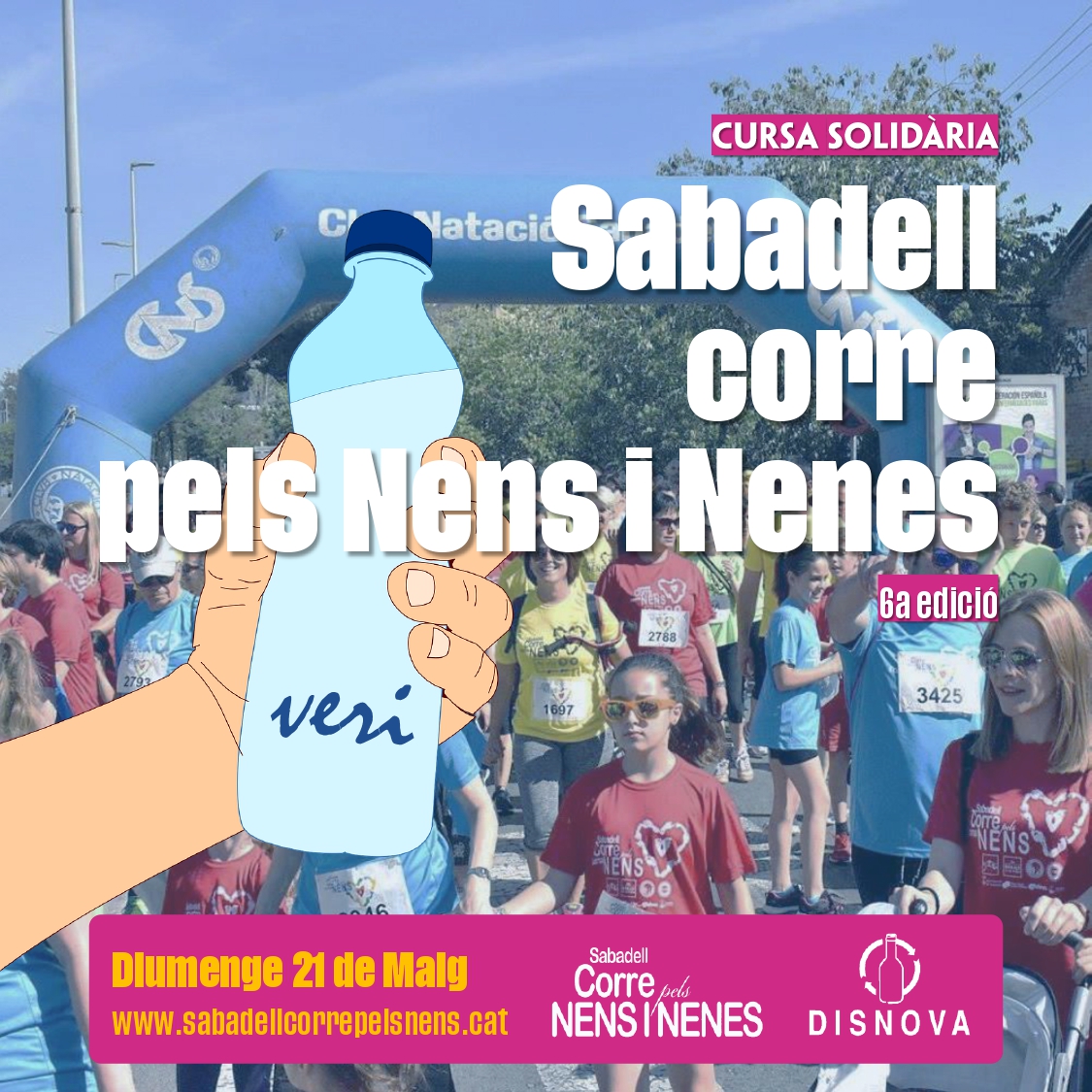📆 Aquest diumenge es celebra la Cursa solidària "Sabadell corre pels Nens i Nenes", on Disnova col·laborem aportant ampolletes d'aigua 💧 pels participants 🏃‍♂️🏃‍♀️

Ens veiem allà! 😁