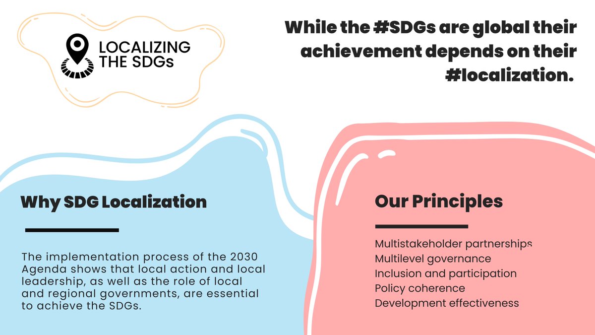 #SDG localization is the process of transforming the #SDGs into reality at the #local level.

🏙It means placing territories and communities at the center of decision and policy making and of long-term planning for achieving the #2030agenda.