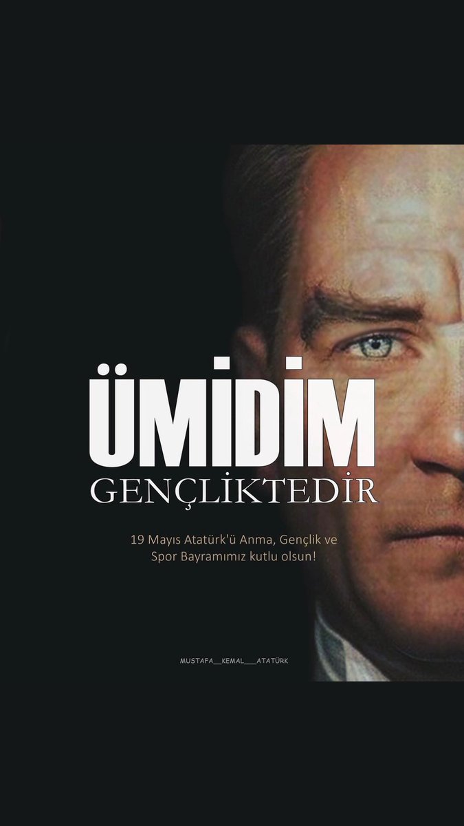 "Ey yükselen yeni nesil! İstikbal sizsiniz. Cumhuriyeti biz kurduk, onu yükseltecek ve yaşatacak sizsiniz." Mustafa Kemal ATATÜRK
19 Mayıs Atatürk'ü Anma Gençlik ve Spor Bayramınız kutlu olsun.🇹🇷