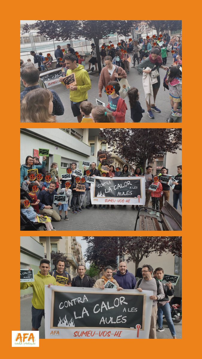 AFAPractiques's tweet photo. Concentració #contralacaloralesaules, demanem mesures urgents a @educaciocat i @consorciedubcn: cal molt més que el que s'ha promès fins ara.
@affac_cat @RevoltaEscolar
#calor #onadadecalor #proucalor https://t.co/HVdOeGsxFc