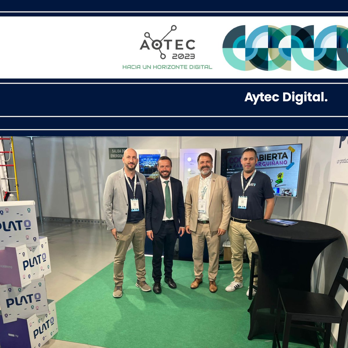 AytecDigital's tweet image. 1️⃣/2️⃣ ¡Estamos muy contentos! Ayer recibimos la visita de destacados representantes del Gobierno Regional de CLM en nuestro stand de @aotec_es! Encuentro enriquecedor con @JL_escudero Consejero de Desarrollo Sostenible, y @AlipioClm Director General de Cohesión Territorial &amp;gt;&amp;gt;&amp;gt;