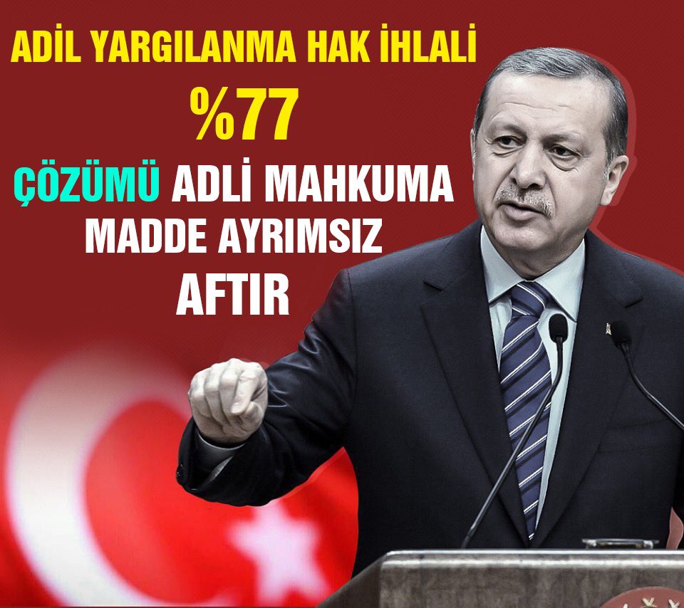 Cezaevleri Islah Evi Olmaktan Çıktı  Giren Cikamiyor Topluma Kazandirmak Yerine 
Yaşından büyük cezalar veriliyor  
AdilOlun EşitAffedin
AdilOlun EşitAffedin
<a href="/RTErdogan/">Recep Tayyip Erdoğan</a> <a href="/dbdevletbahceli/">Devlet Bahçeli</a> 
<a href="/YildizFeti/">Feti Yıldız</a> <a href="/bybekirbozdag/">Bekir  Bozdağ</a> 
<a href="/iletisim/">T.C. İletişim Başkanlığı</a>