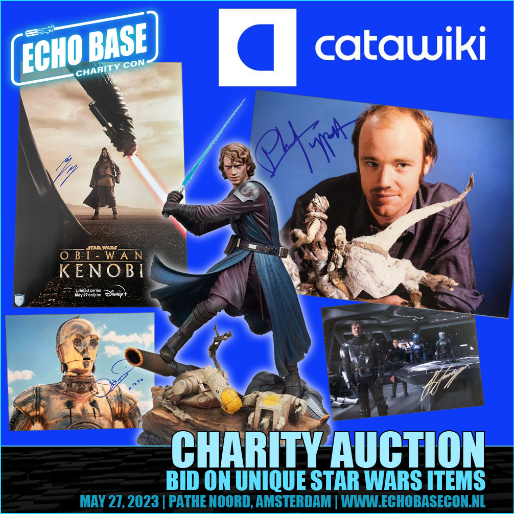 EchoBaseCon's tweet photo. In samenwerking met @Catawiki organiseert Echo Base Con ook dit keer een veiling met ruim 30 uiteenlopende en bijzondere items. Alle opbrengsten hiervan gaan naar ons goede doel, @MakeAWishNL. 
Biedt nu mee op deze #StarWars veiling: https://t.co/hGH0UUv4Wo https://t.co/gFGd0lLjRO