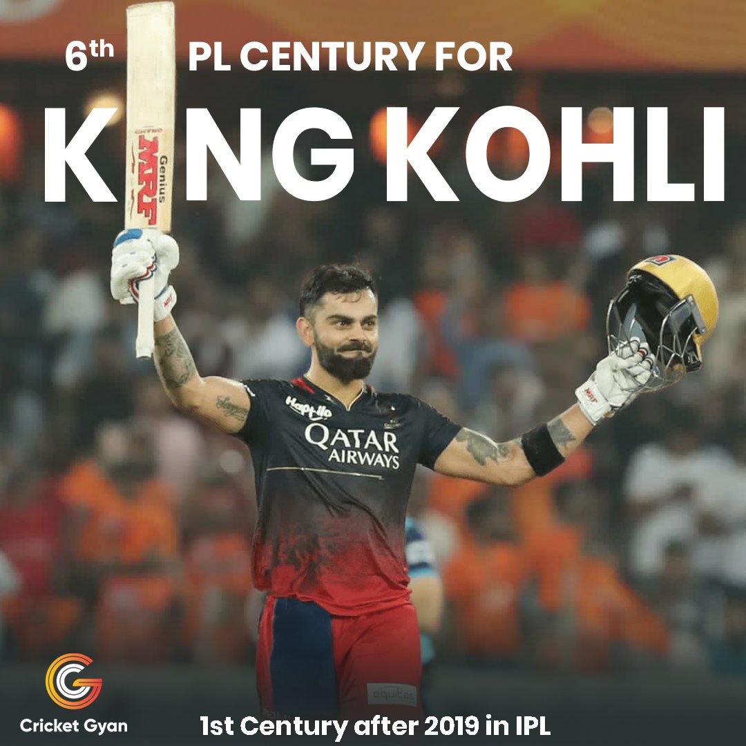 6th IPL century, 1st in 4 years. What an innings, the chase master on display! Take a bow, King. #viratkohli #royalchallengersbangalore #hyderabad #bangalore #srhvsrcb #century #king #kingkohli #cricket #ipl #ipl2023 #cricketgyan