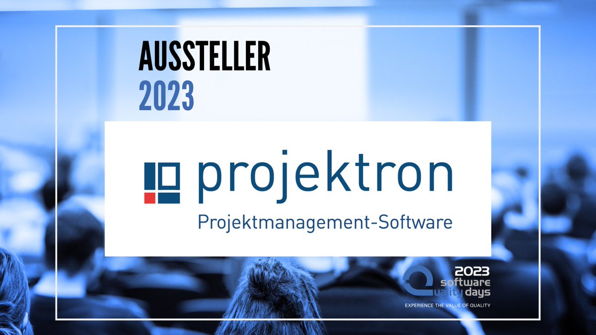 Wir begrüßen sehr herzlich unseren Last-Minute Aussteller <a href="/projektronBCS/">Projektron GmbH</a>.

Seit 2001 entwickelt die Projektron GmbH in Berlin die webbasierte Projektmanagement-Software Projektron BCS. 
 
#swqd #swqd2023 #conference #softwarequality #softwareconference